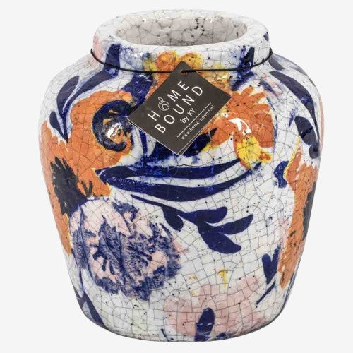 Vase "Bloem" aus Steingut 14x14x14,5 cm